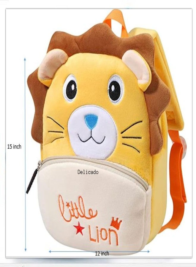 Delicado Backpack for Kids, Cute Small Toddler Kids Preschool Backpack Original Cartoon Mini children Nursery/School/Picnic/Travelling Bag for Baby Boy/Girl Age, 1-5 Years (Yellow Little Lion) - Image 3